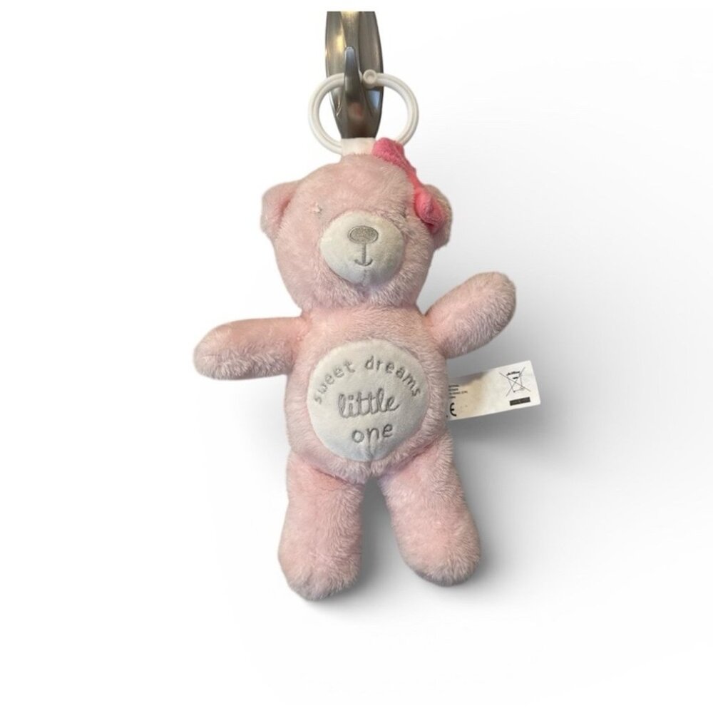Dreamgro Pink Bear Lullaby Travel Soother Musical Baby Toy 0+ Hanging Toy